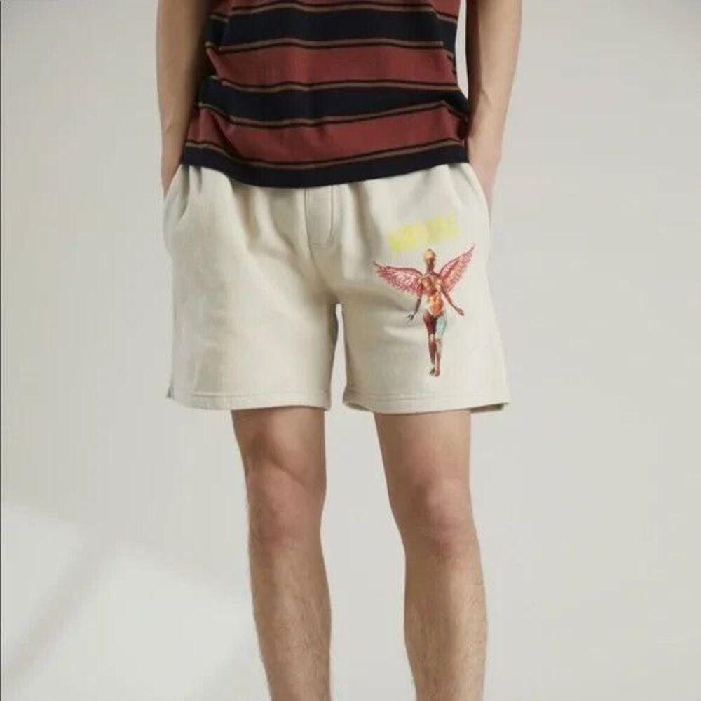 Mens Large Nirvana in Utero Printed Sweatshorts